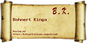 Bohnert Kinga névjegykártya