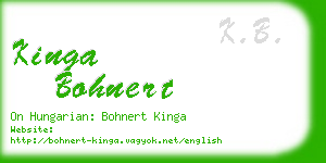 kinga bohnert business card